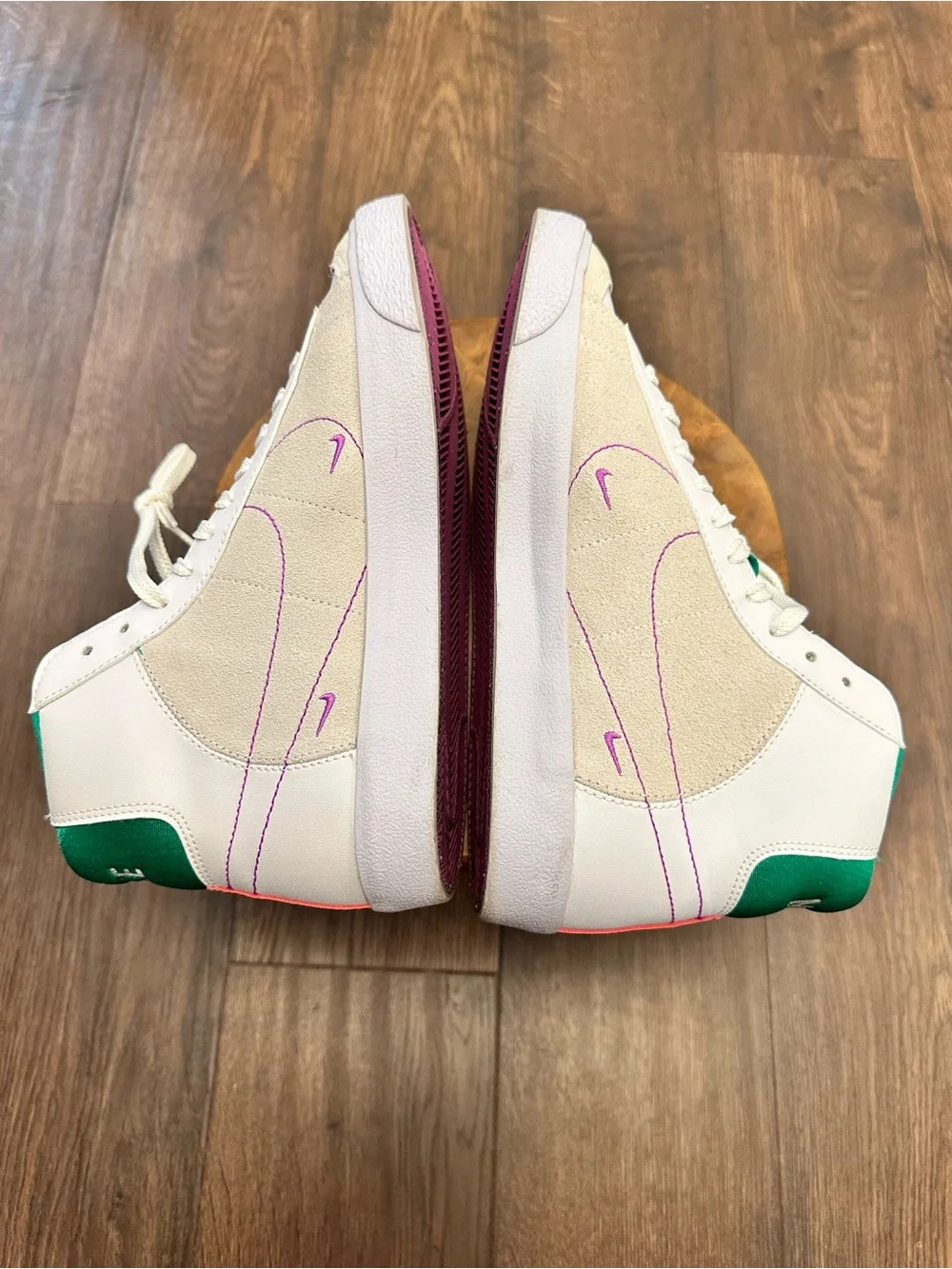 Nike Blazer Mid 77 White Pink Fuchsia Sneaker Shoes Size US 7Y / 8.5 Woman